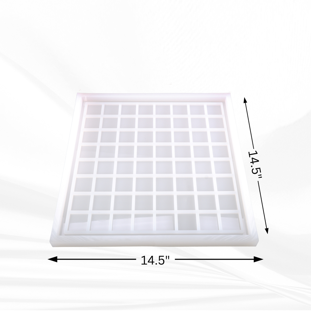 14.5" x 14.5" x .75" Chess Board Mold and Chess Piece Set Mold