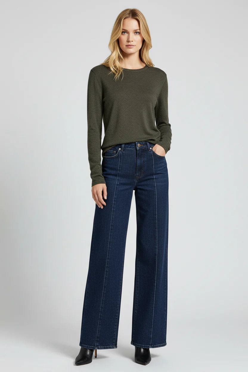 100% Machine Washable Cashmere Long Sleeve Crewneck T-Shirt