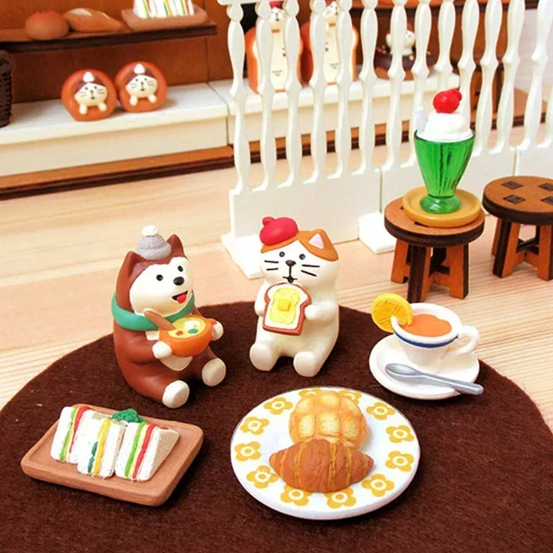 2025 Bread Baking Cake Series Creative Fashion Toy Cat Action Figures Car Interior Desktop Miniatures Resin Ornament Accessories