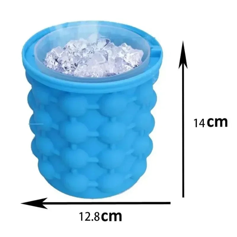 1pc Silicone Ice Bucket Ice Maker,Blue Space Saving Ice Cube Maker Bucket,Medium Ice Buckets