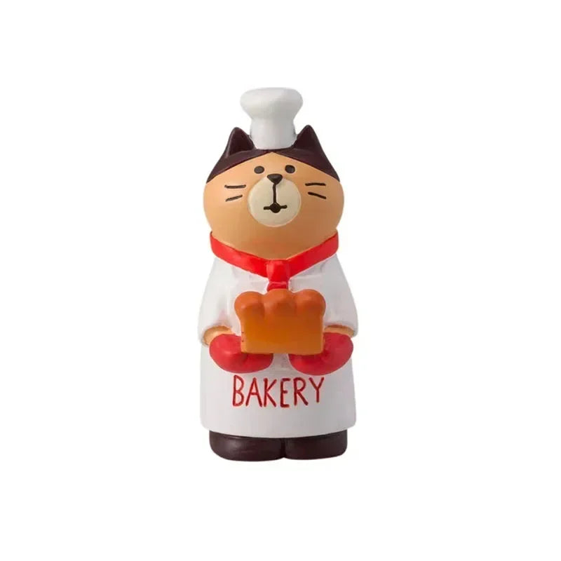 2025 Bread Baking Cake Series Creative Fashion Toy Cat Action Figures Car Interior Desktop Miniatures Resin Ornament Accessories