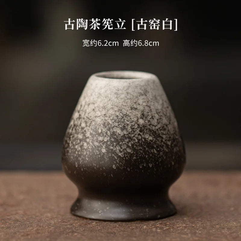 Ancient pottery Matcha Tea Whisk Holder For Dining Room Teahouse Matcha Ceremony Green Tea Chasen Holder Stand Bowl Teawares