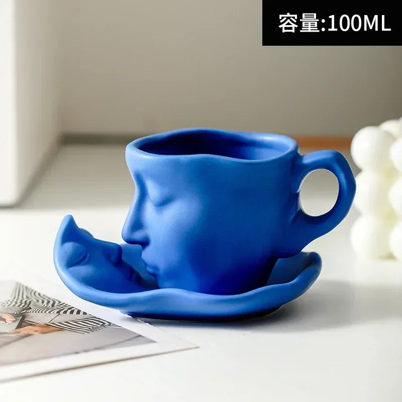 100ml Face Art Personality Creative Ceramic Concentrated Beauty Italian Tea Coffee Cup Valentine's Day Wedding Gifts