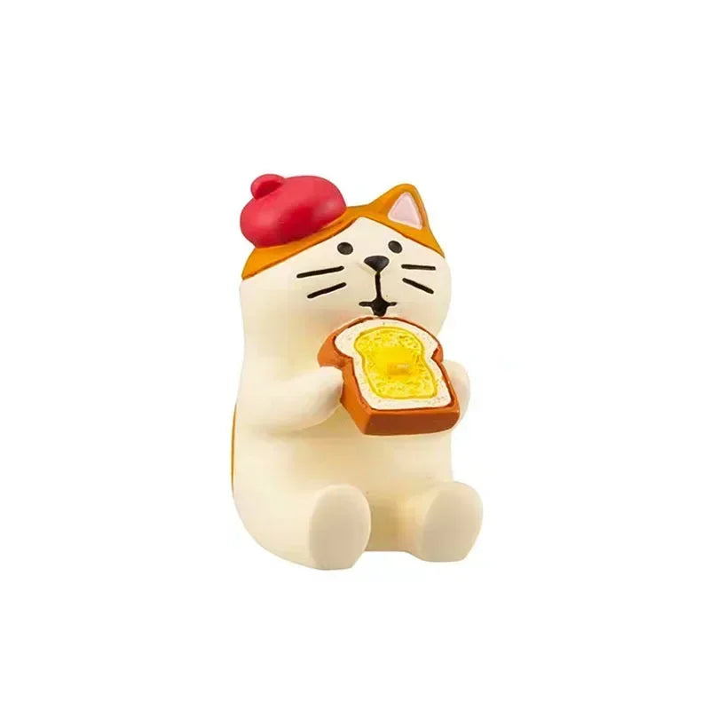 2025 Bread Baking Cake Series Creative Fashion Toy Cat Action Figures Car Interior Desktop Miniatures Resin Ornament Accessories