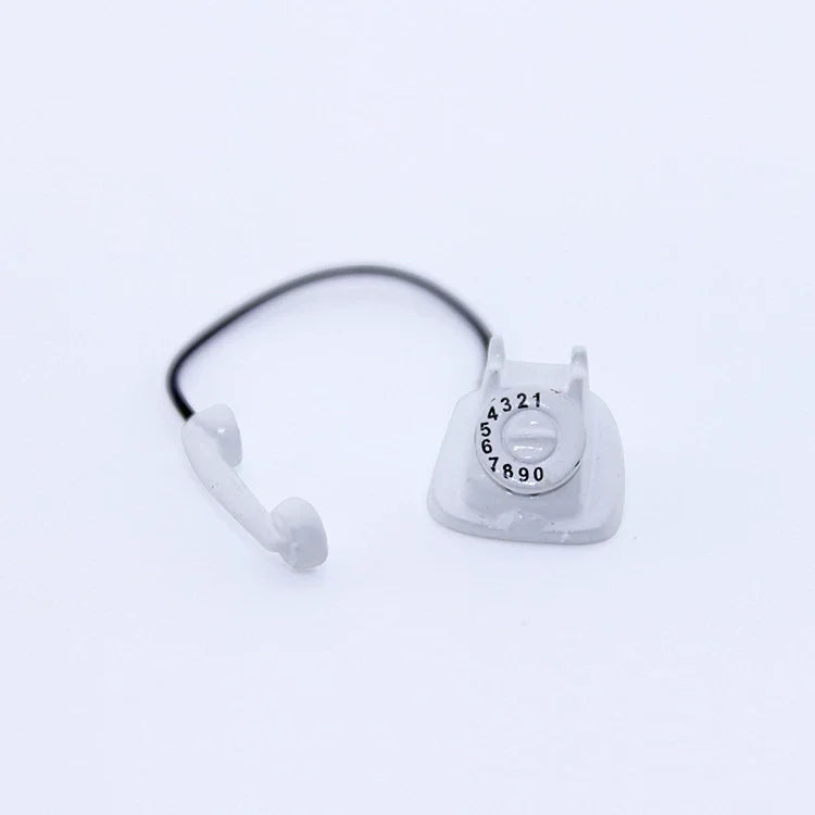 1:12 Home Decor Figurines Alloy Vintage Rotary Telephone Mini Retro Phone Model Miniature Phone Dollhouse Baby House Accessories