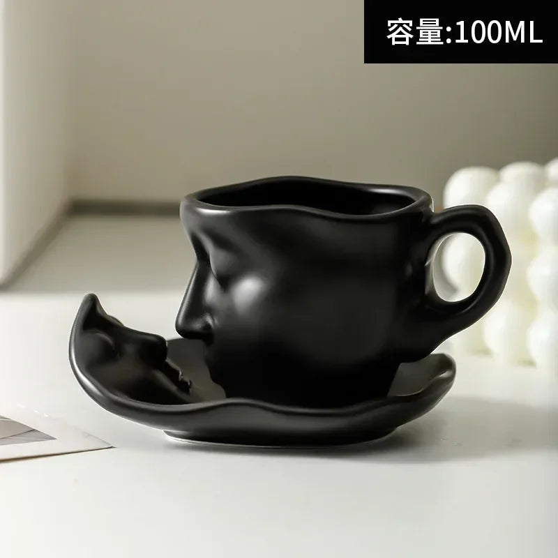 100ml Face Art Personality Creative Ceramic Concentrated Beauty Italian Tea Coffee Cup Valentine's Day Wedding Gifts